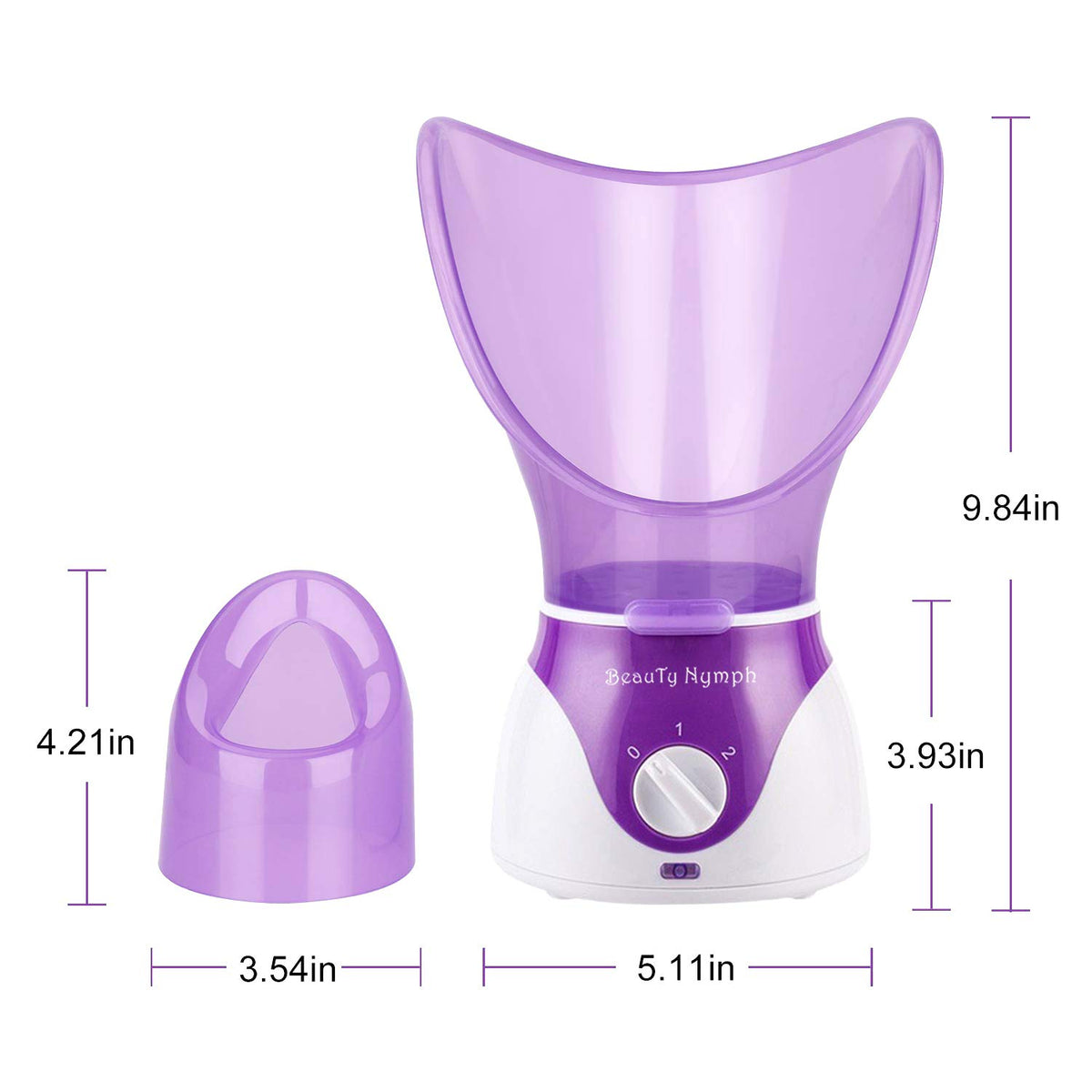 BeauTy Nymph Face Steamer in a bathroom setting during use