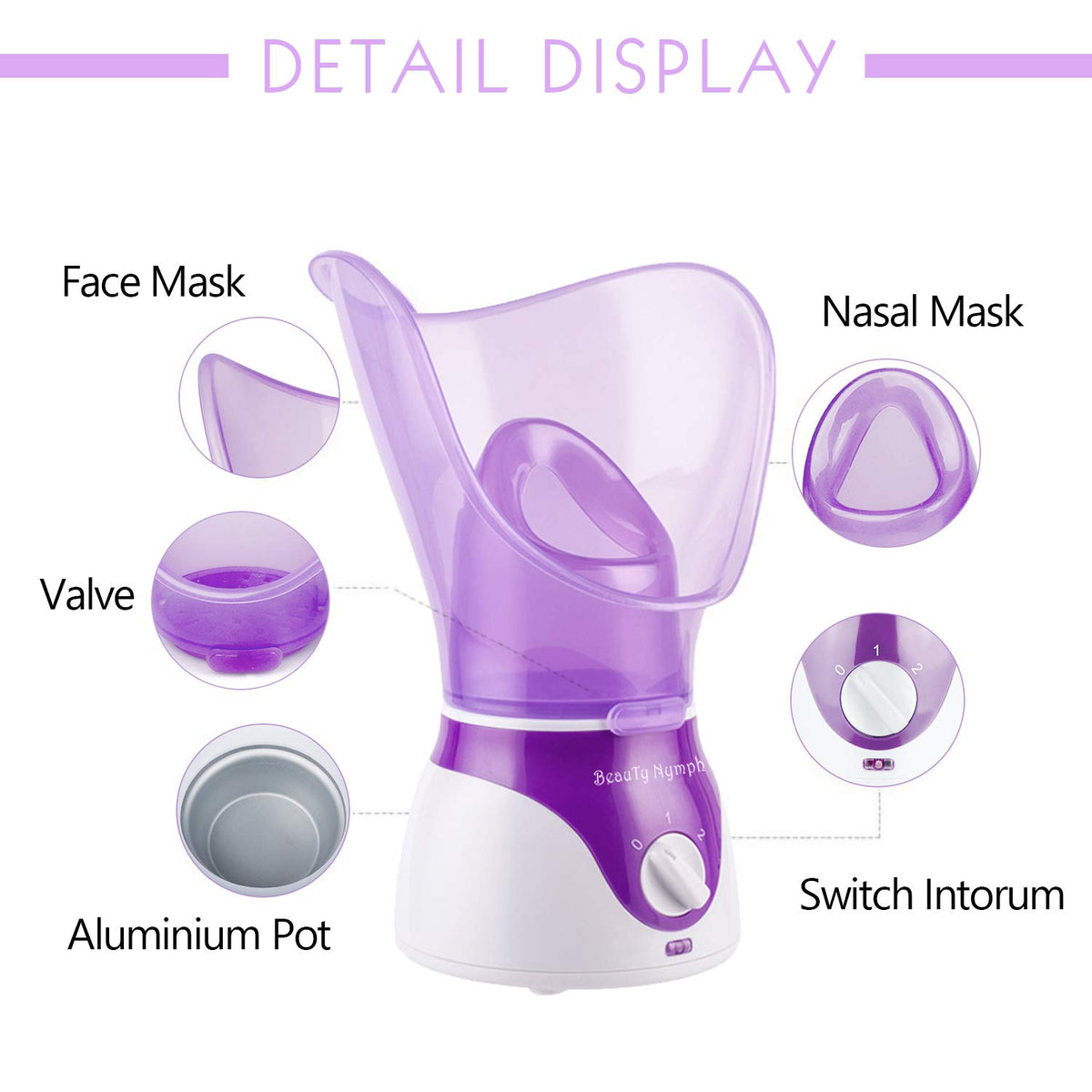 BeauTy Nymph Face Steamer with essential oils for aromatherapy