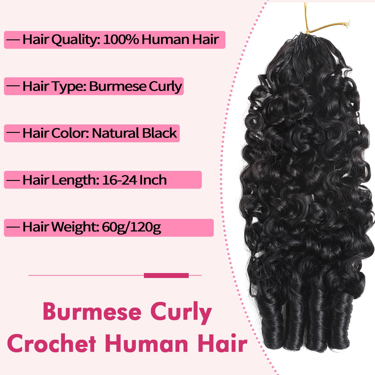 Beauty Queen Burmese Curly Crochet Hair installation process