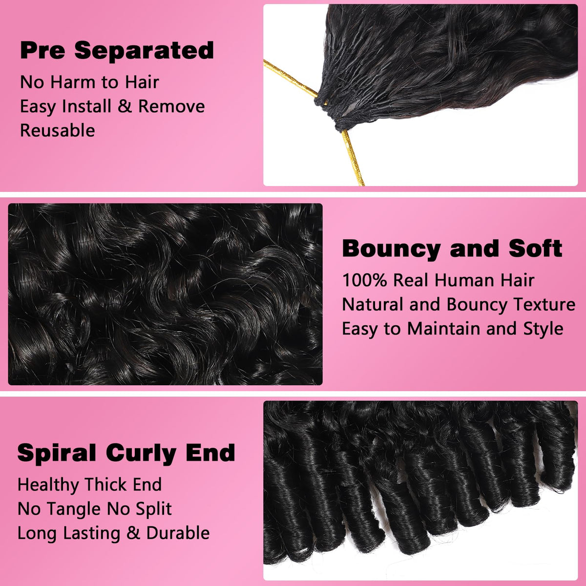Beauty Queen Burmese Curly Crochet Hair packaging with crochet hook
