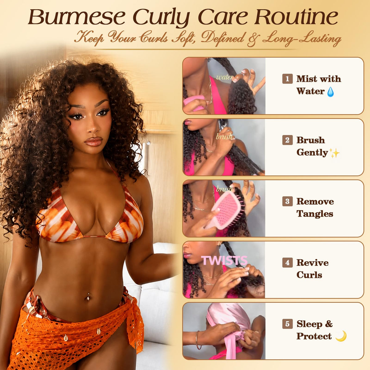 Beauty Queen Curly Crochet Hair displaying defined curls