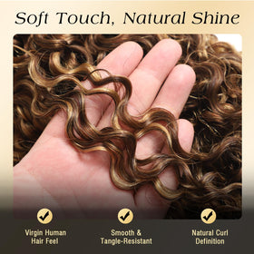 Beauty Queen P4/27 Highlight Burmese Curly Crochet Hair in packaging