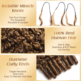 Beauty Queen P4/27 Highlight Curly Crochet Hair 22 Inch packaging