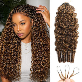 Beauty Queen P4/27 Highlight Curly Crochet Hair front view