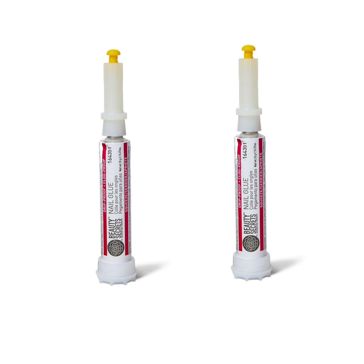 BEAUTY SECRETS Drip & Clog Proof Nail Glue 2 Pack front view