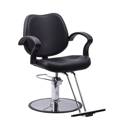 Beauty Style Classic Hydraulic Barber Chair front view in black