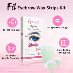 Beauty7 Facial Wax Strips displayed on a bathroom counter