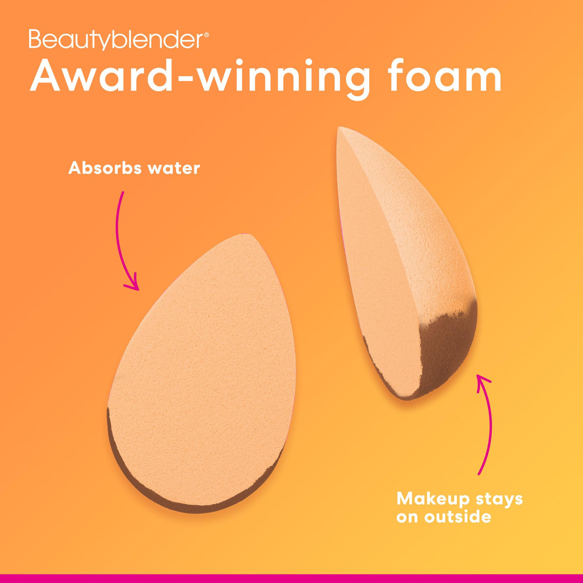 beautyblender Beam Makeup Sponge with makeup products