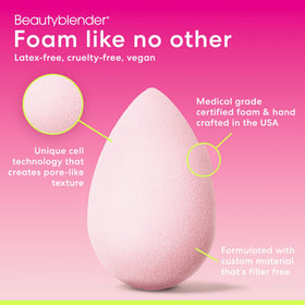 beautyblender Bubble Makeup Sponge with makeup products