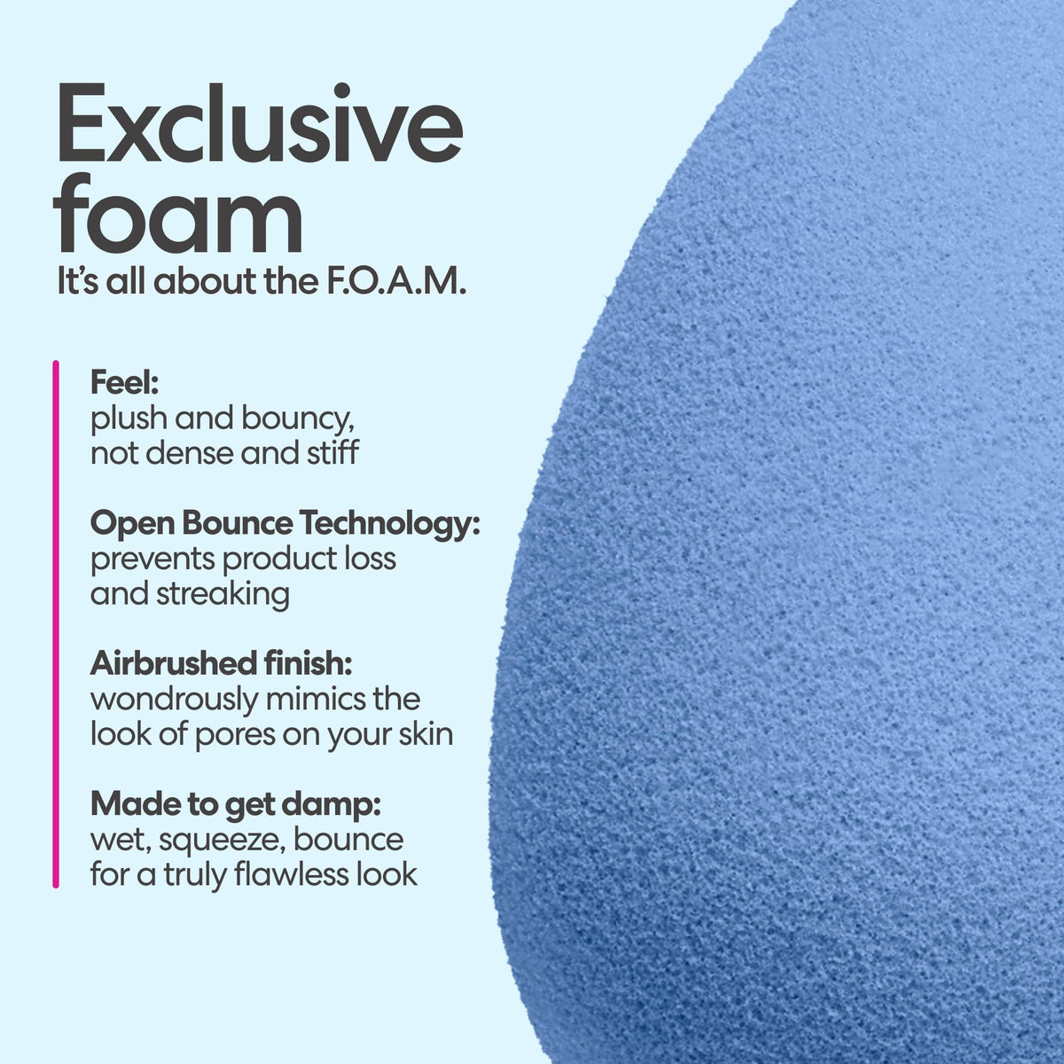 beautyblender Denim Makeup Sponge in use