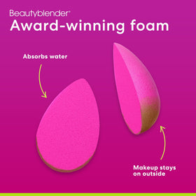 beautyblender Original Pink Makeup Sponge in a hand