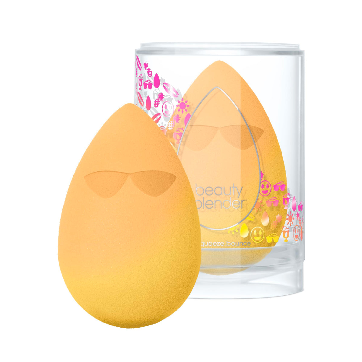 beautyblender Sunshade Makeup Sponge front view in a vibrant colour