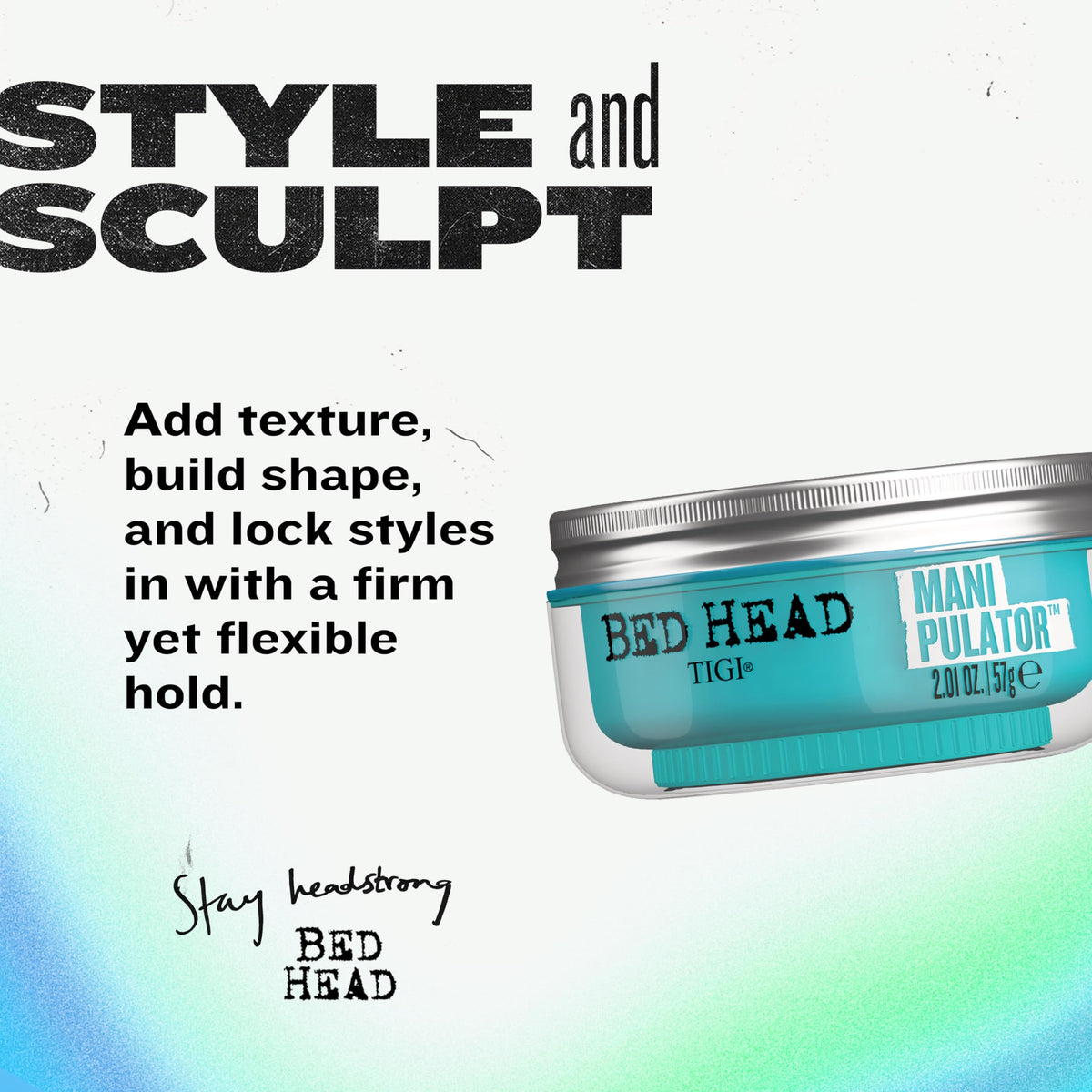 Bed Head Manipulator Texturizing Putty side view showing texture