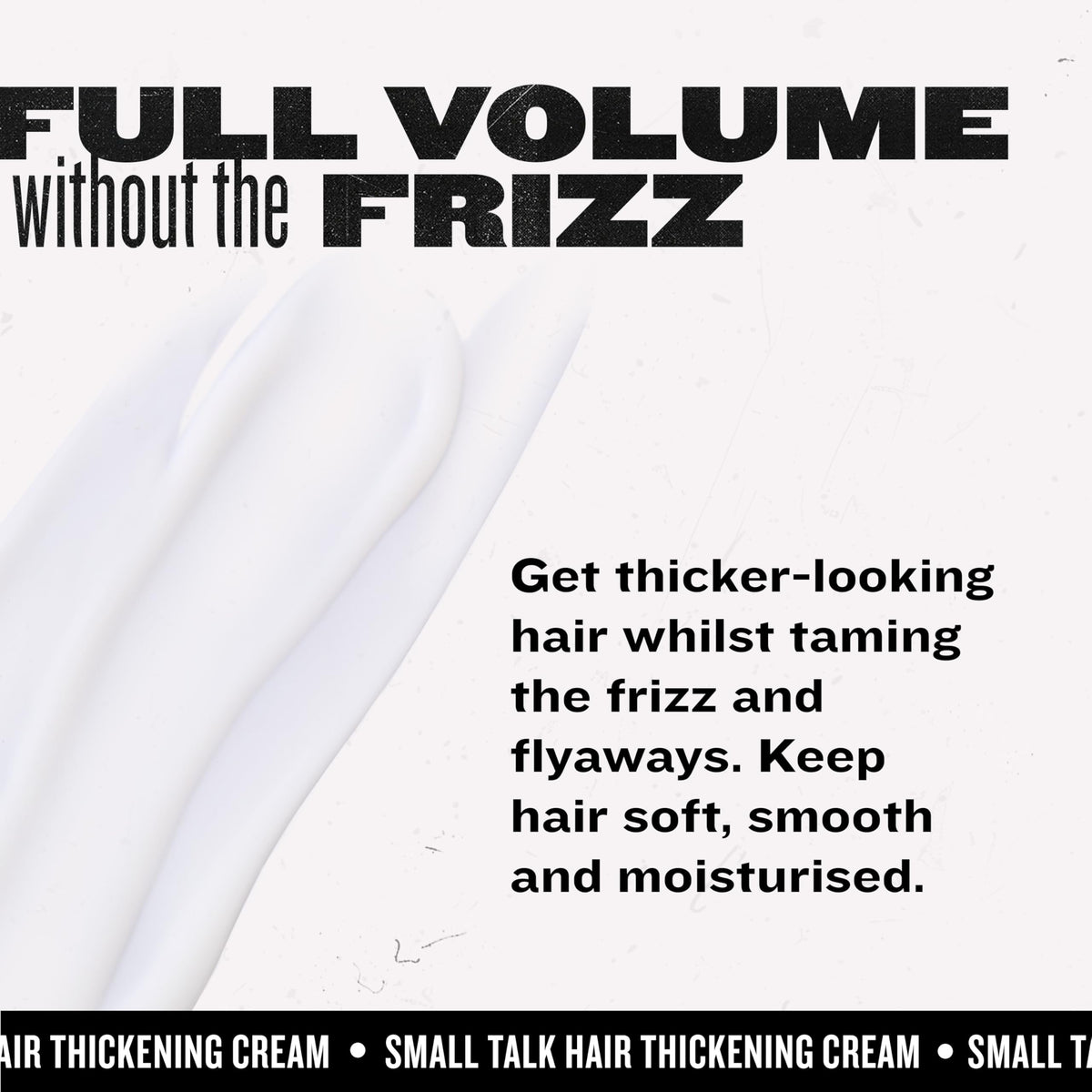 Bed Head Small Talk Thickening Cream application on hair