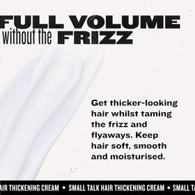 Bed Head Small Talk Thickening Cream application on hair