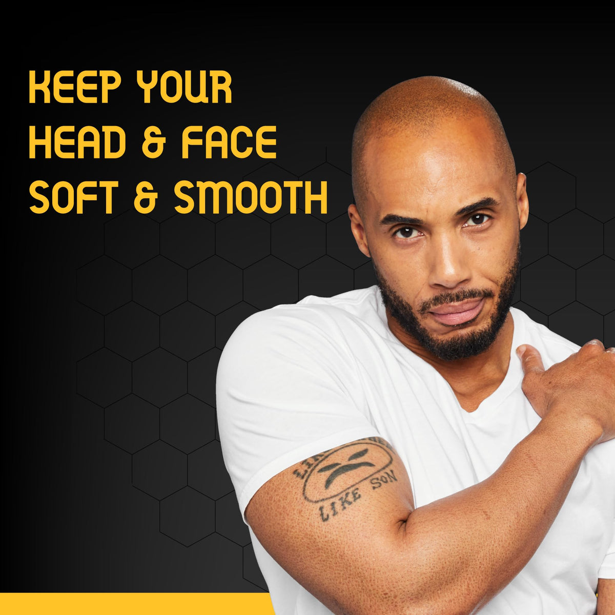 Bee Bald SMOOTH Bald Head Moisturizer application on skin