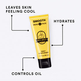Bee Bald SMOOTH Daily Bald Head Moisturizer back view showing ingredients