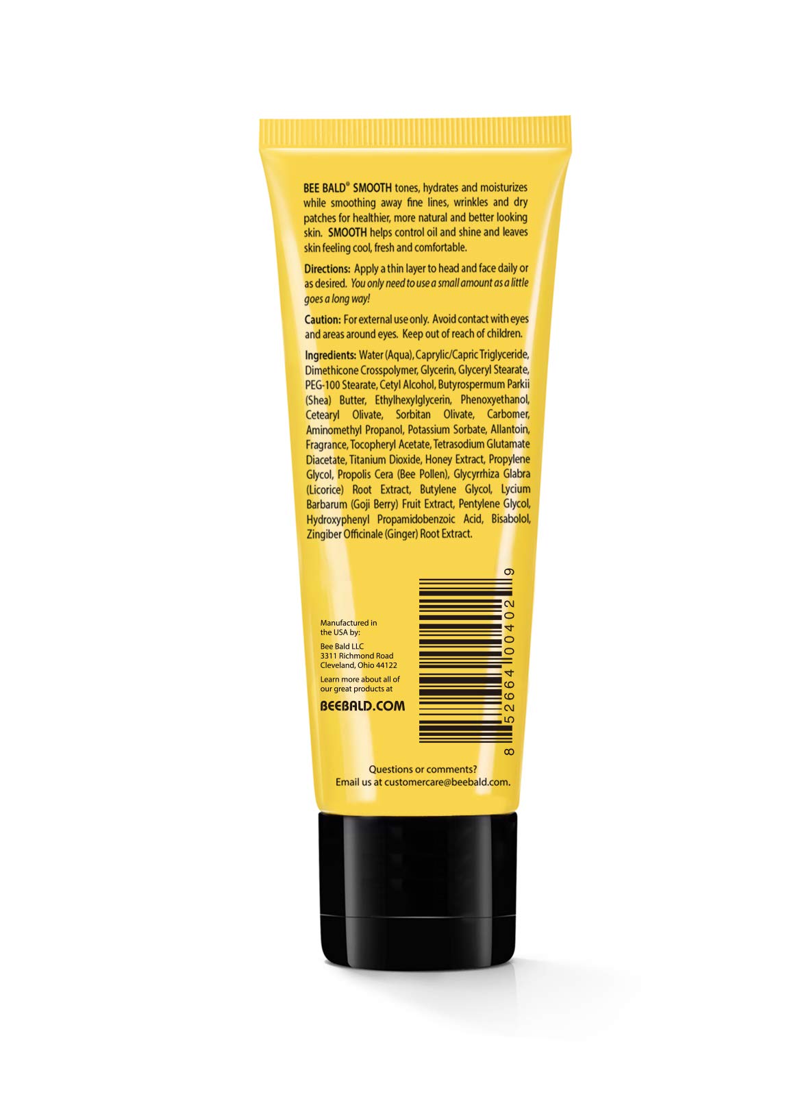Bee Bald SMOOTH Daily Bald Head Moisturizer side view with label