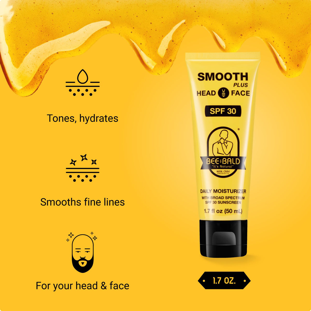 Bee Bald SMOOTH+ sunscreen SPF 30 packaging