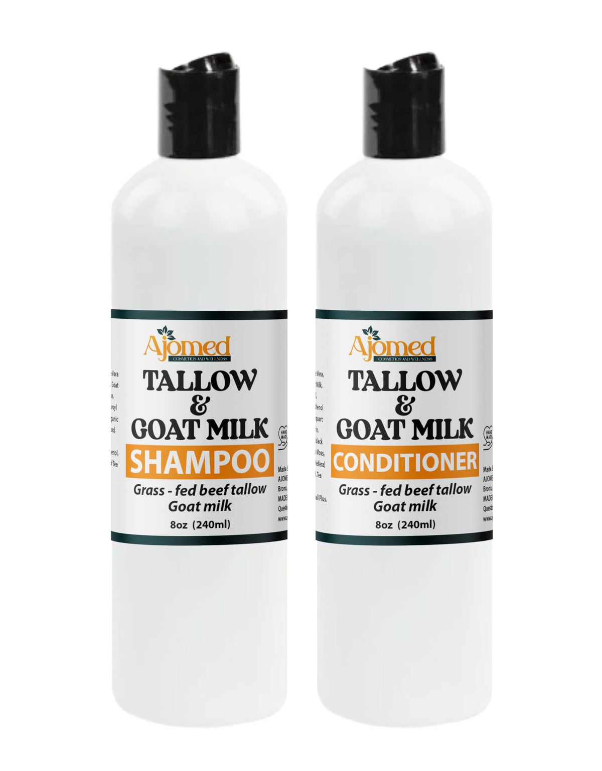 Beef Tallow & Goat Milk Shampoo and Conditioner Set front view