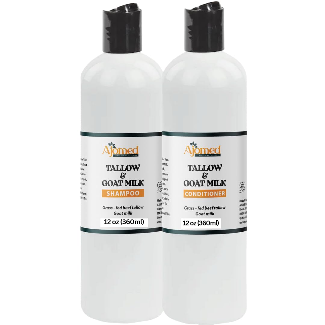 Beef Tallow & Goat Milk Shampoo bottle with label