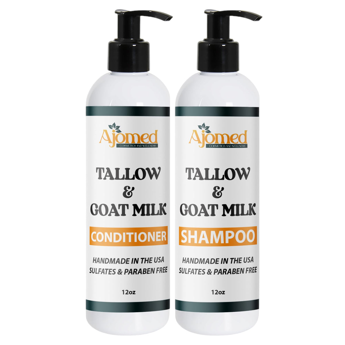 Beef Tallow Shampoo & Conditioner Set 12oz front view
