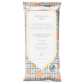 Beekman 1802 Goat Milk Face Wipes Honeyed Grapefruit front view