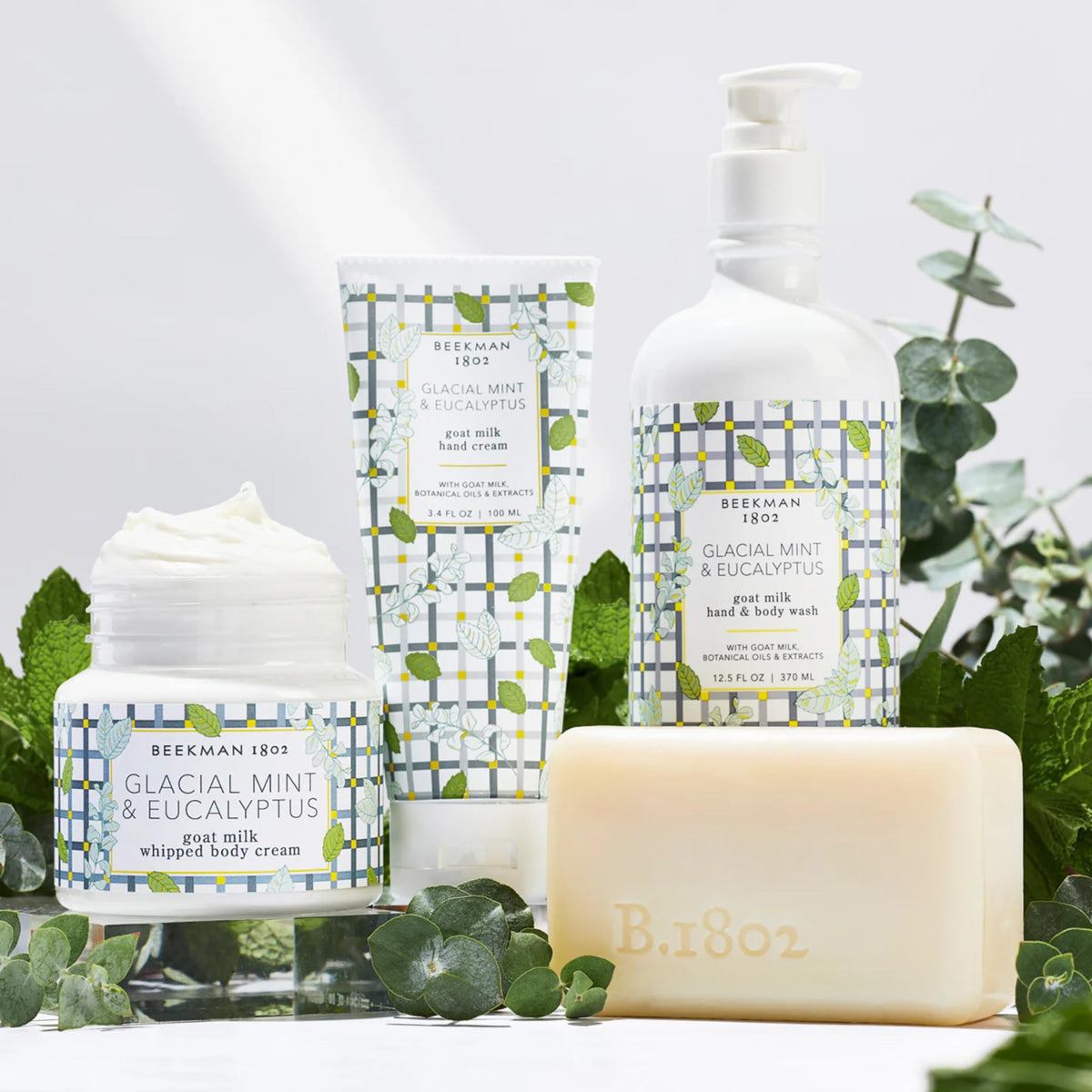 Beekman 1802 Goat Milk Face Wipes in use on a model's face