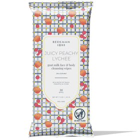 Beekman 1802 Goat Milk Face Wipes Juicy Peachy Lychee front view