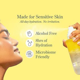 Beekman 1802 Milk Shake Hydrating Face Mist in use