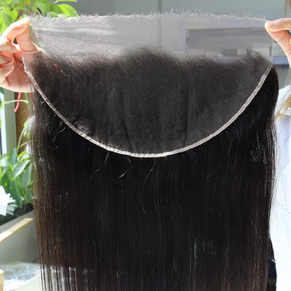 BEEOS 13x6 HD Lace Frontal front view with natural black hair