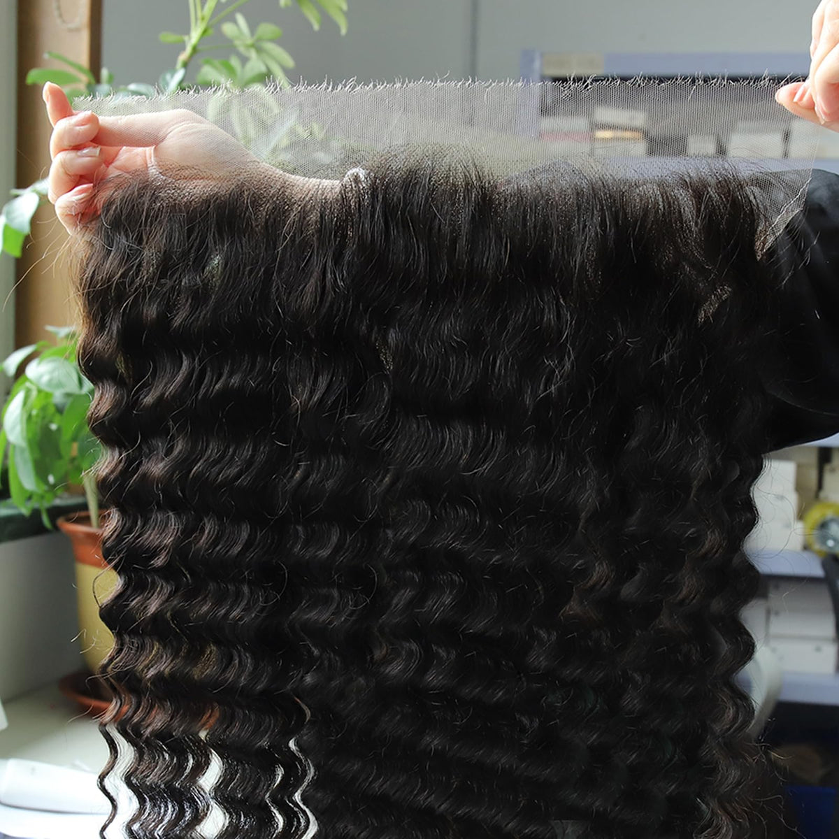 BEEOS 13x6 HD Lace Frontal showing deep wave texture