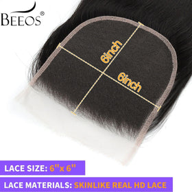 BEEOS 14 Inch Natural Black Lace Closure packaging