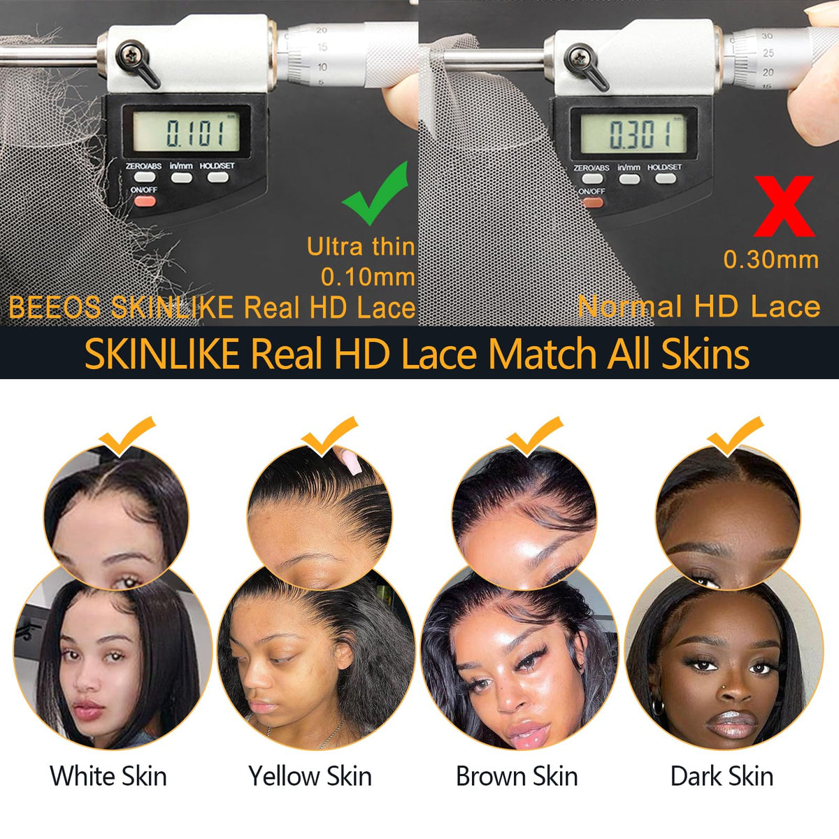 BEEOS 2x6 HD Lace Closure styled with curls