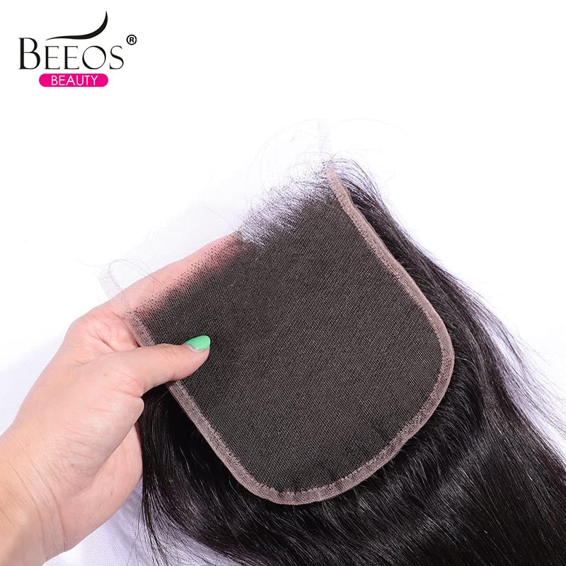BEEOS 5x5 HD Lace Closure close-up of bleached knots
