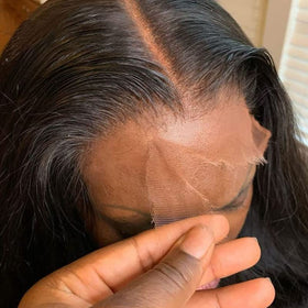BEEOS 5x5 HD Lace Closure front view with body wave texture
