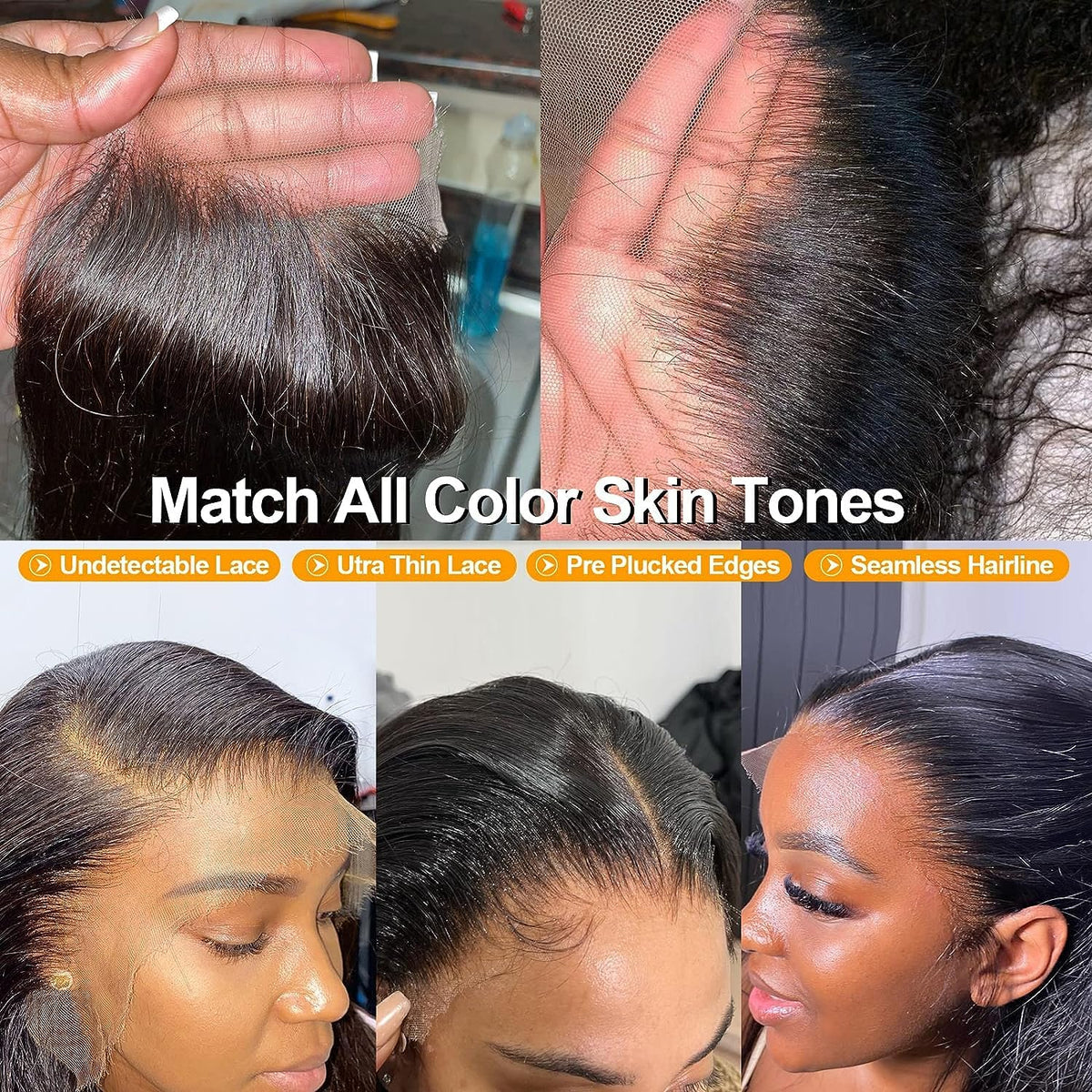 BEEOS 5x5 HD Lace Closure with pre-plucked hairline