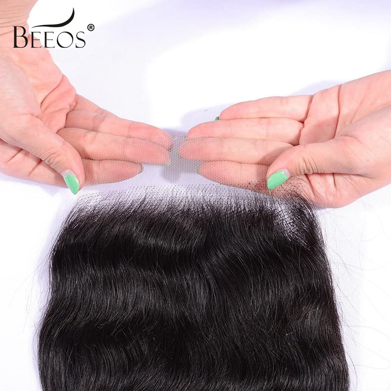 BEEOS 5x5 Lace Closure displayed with hair care products