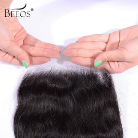 BEEOS 5x5 Lace Closure displayed with hair care products