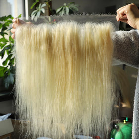 BEEOS 613 Blonde lace frontal showing pre-plucked hairline