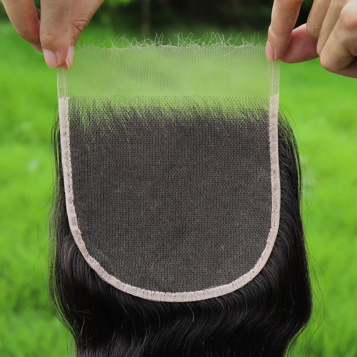 BEEOS 6x6 HD lace closure front view with deep wave texture