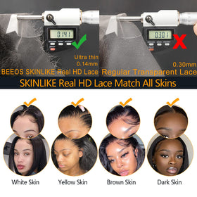 BEEOS 6x6 HD Lace Closure showing pre-plucked hairline