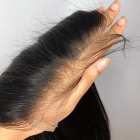 BEEOS Body Wave 4x4 HD Lace Closure side view with natural hairline