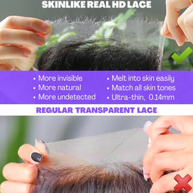 BEEOS HD Lace Closure showing deep parting