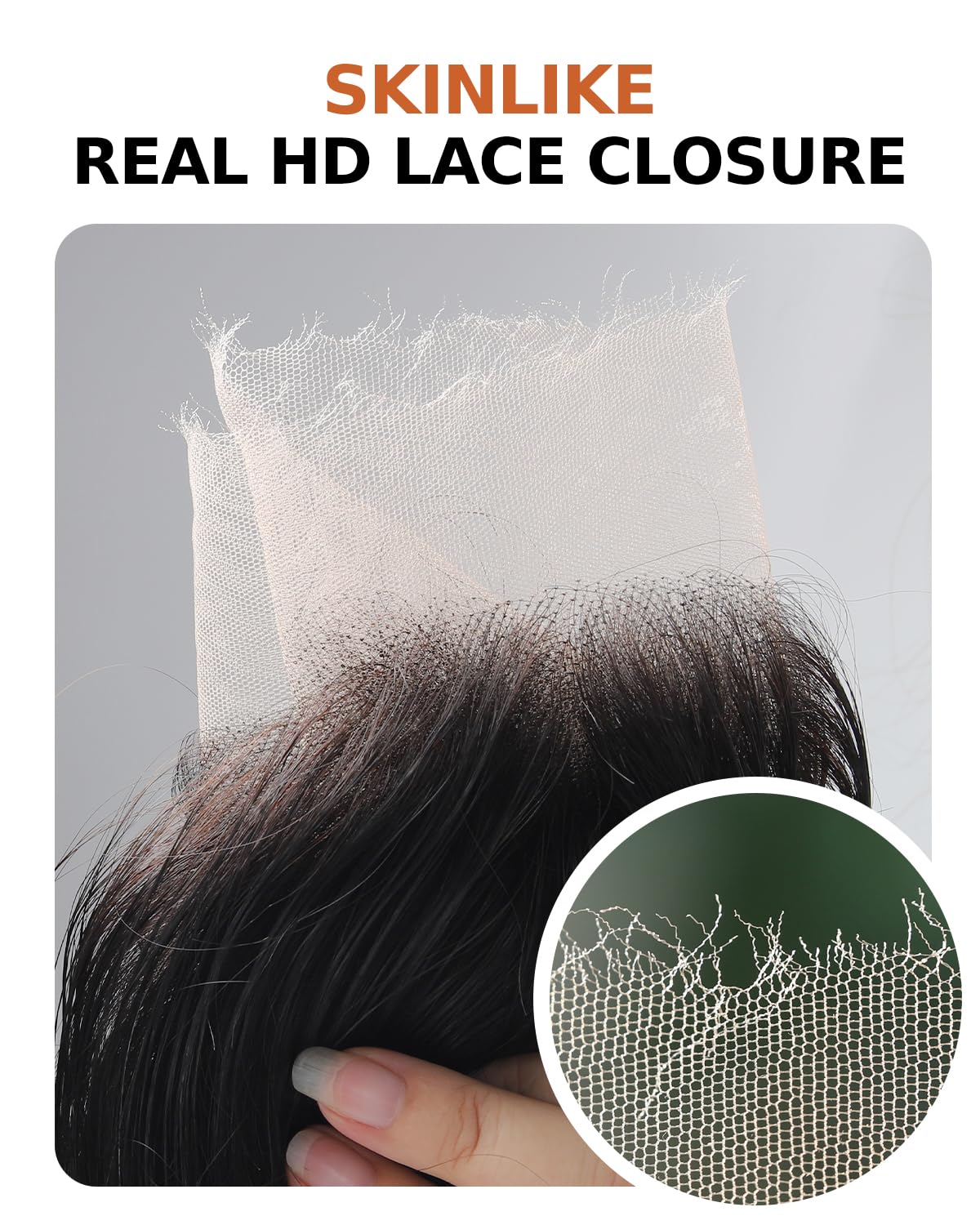 BEEOS Lace Frontal Piece pre-plucked hairline close-up