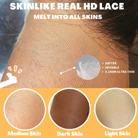 BEEOS Skinlike HD Lace Frontal 22 Inch close-up of lace