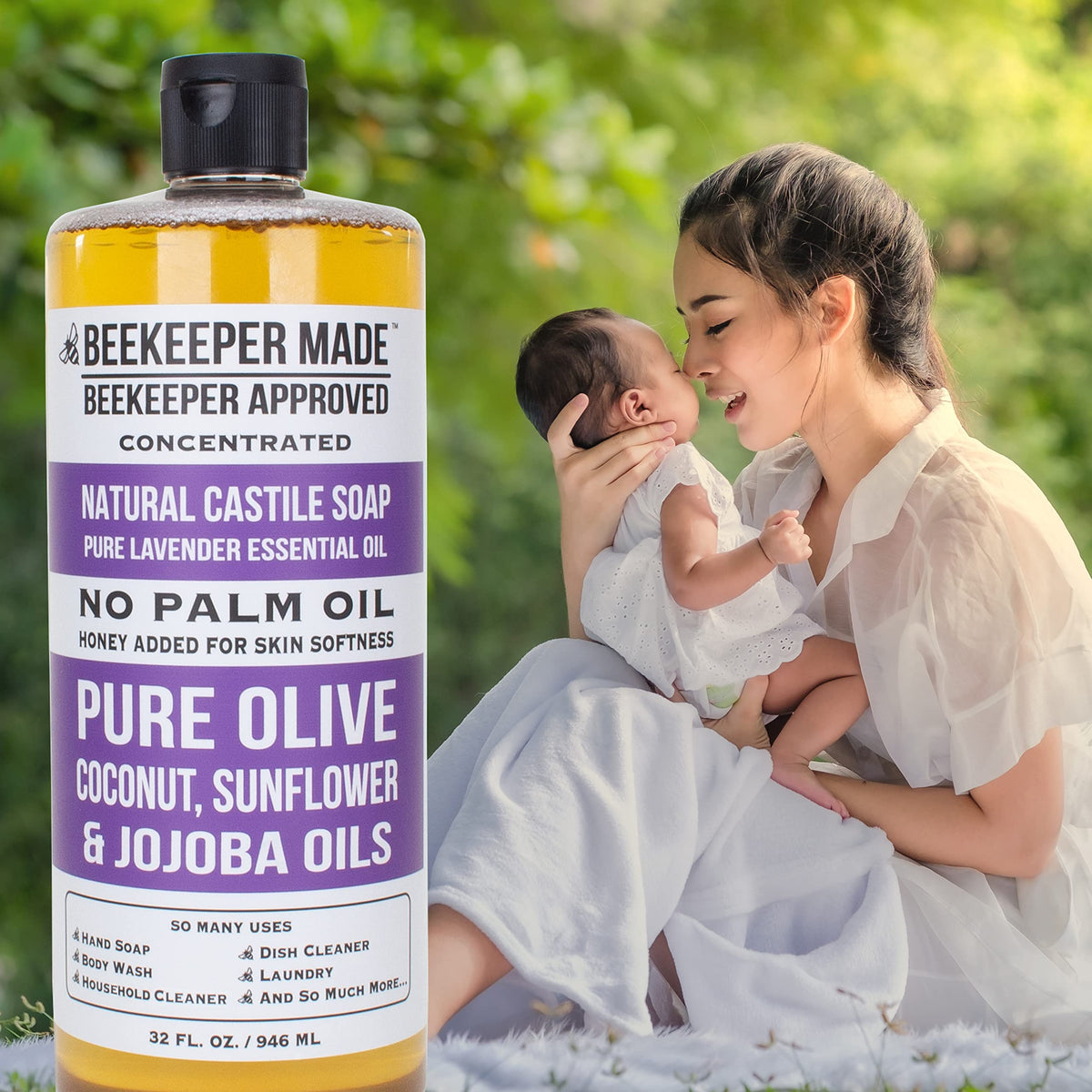 Beessential Natural Castile Soap 32 fl oz Lavender packaging