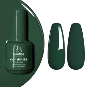 Beetles 15ml Dark Rainforest Green Gel Nail Polish front view