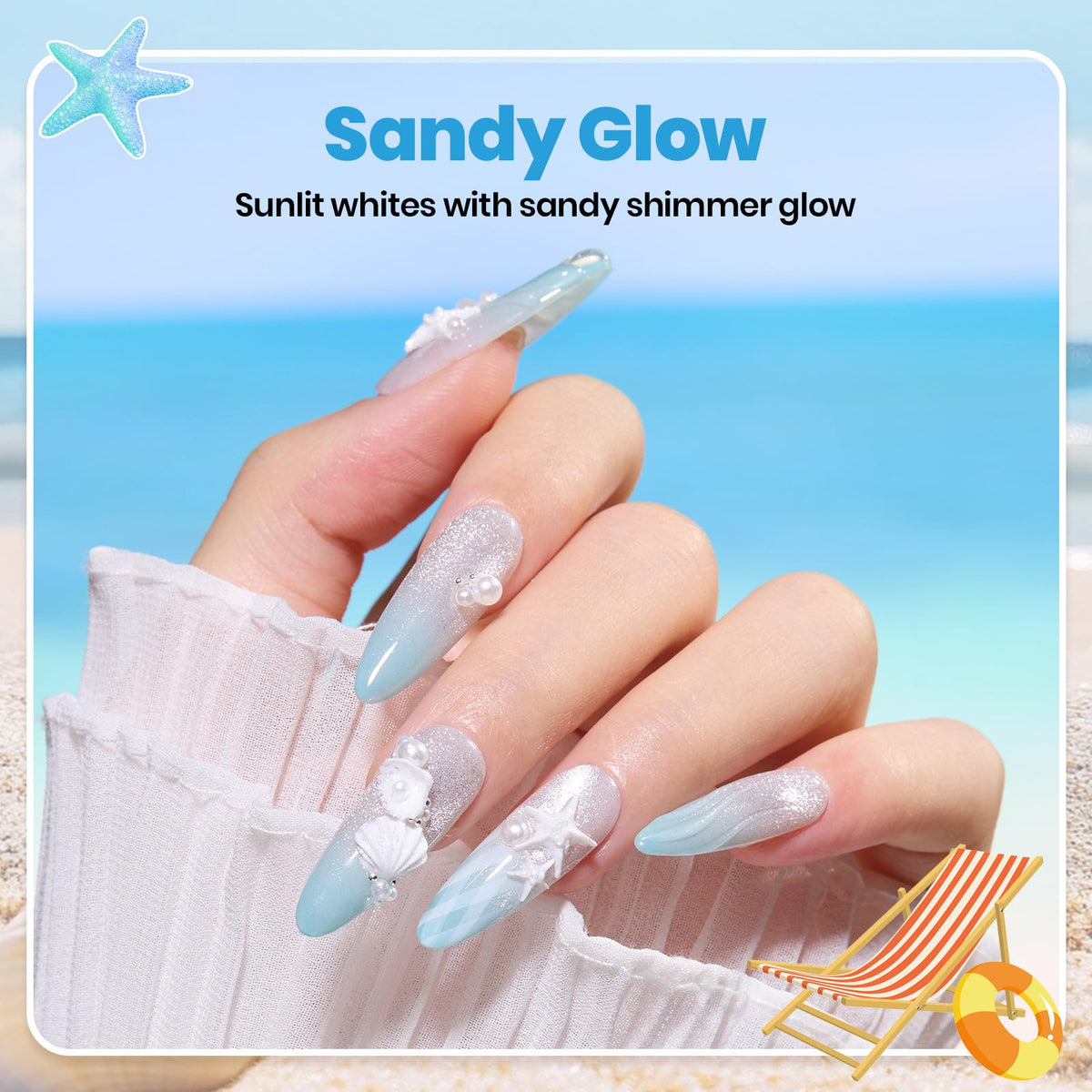 beetles 3D Gel Nail Art Kit jars showing clear and white gels