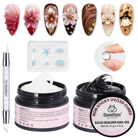 beetles 3D Gel Nail Art Kit with clear and white gels front view